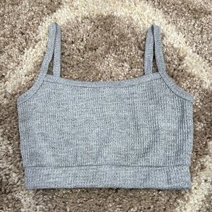 Gray Women's Knit Crop Top